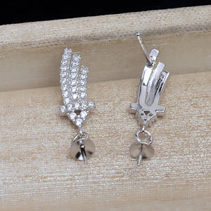 Componentes de Joyería Semi-Acabados S925, Plata, Diseño de Cereza, Accesorios para Pendientes, Perla Hueca con Incrustaciones 1015 - Product Image 2