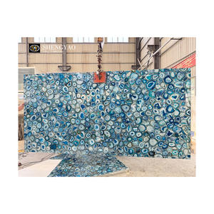 백라이트 바닥/배경 벽/조리대 용 조명 대리석 반투명 블루 마노 보석 석판 - Product Image 3