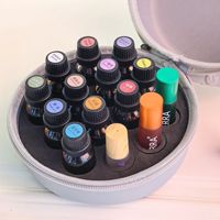 Étui de rangement de luxe personnalisable pour flacons d'huiles essentielles, avec fermeture éclair, anti-poussière, portable et multi-usages, à compartiments.