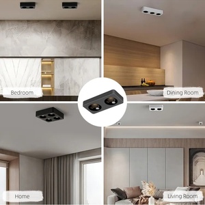 Đèn <span class=keywords><strong>LED</strong></span> vuông màu đen siêu mỏng 3,5cm Đèn chiếu sáng gắn trần hiện đại cho phòng khách Hành lang - Product Image 2