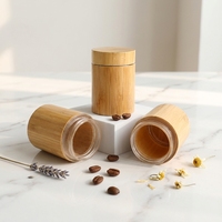 Bouteille en verre cosmétique en bambou 60/90 ml, pot en verre pour crème visage, avec couvercle en bois, résistant aux enfants, impression de logo, gravure, conteneur