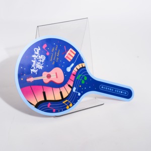 맞춤형 모양의 원형 플라스틱 부채, 광고 홍보용 선물, 여름용 미니 소형 PVC PP 휴대용 부채 - Product Image 6