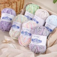 Factory-direct Wholesale Fancy Bleached Pattern Chenille Yarn 50g Per Ball; Chunky Hand-knitting Yarn Crochet DIY Craft Material