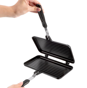 Popular Portable Sandwich Cake Mold Aluminium Roasting <b>Pan</b> Outdoor Use Two Side Breakfast Sandwich Grill <b>Pan</b> - Product Image 1