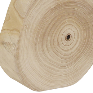 Sgabello Rotondo in Legno, Poggiapiedi Decorativo per Camera da Letto e Soggiorno, Arredo d'Accento - Product Image 5