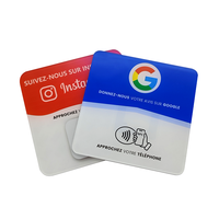 Cartes NFC personnalisées en acrylique PVC avec logo QR Code, support Google Review 13.56Mhz Tag213 215 216, plaque Google Review, carte de médias sociaux