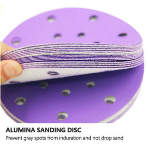 Disques de ponçage auto-agrippants 150 mm en oxyde d'aluminium, papier abrasif rond pour <span class=keywords><strong>ponceuse</strong></span> orbitale, polissage automobile et bois - Product Image 3