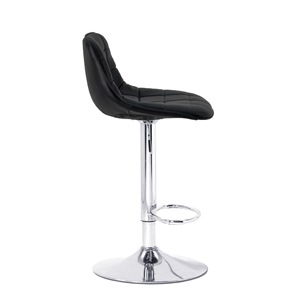 Tabouret de bar avec dossier, hauteur réglable, base chromée, pour utilisation en bar - Product Image 5