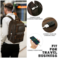 Sac à dos vintage pour ordinateur portable en cuir véritable Crazy Horse, imperméable, pour hommes, idéal pour les voyages d'affaires et les activités de plein air