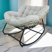 Fauteuil à bascule en osier fait main, fauteuil inclinable individuel en osier pour la relaxation et le sommeil