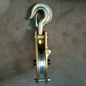 Poulie de traction à roue simple/double/triple en alliage d'aluminium avec corde en chanvre 1T-10T avec plaque en fer pour équipement de camion - Product Image 4