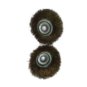 Brosse en fil d'acier de type coupelle pour meuleuse d'angle, 100 mm, 16 mm, pour le décapage de la rouille et le polissage des métaux - Product Image 2