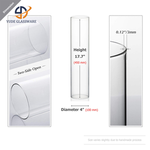 Photophore cylindrique en verre transparent épais et durable, idéal pour protéger les bougies à flamme nue contre le vent – Meilleures ventes - Product Image 2