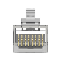 Prix usine RJ45 CAT6 prise en cristal matériel PC haute vitesse 8P8C connecteur de câble réseau à une rangée pour PC trou traversant