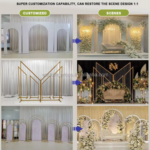 Modelli esplosivi prato all'aperto decorazione fase di nozze forma geometrica LED sfondo di metallo - Product Image 6