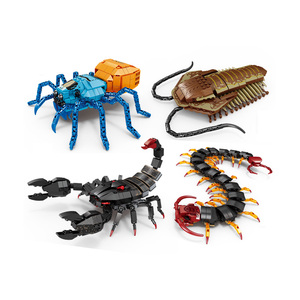 Ensemble de blocs de construction pour enfants sur le thème des insectes, série animale, construction de la jungle, mille-pattes, scorpion, araignée, trilobite, briques jouet - Product Image 1