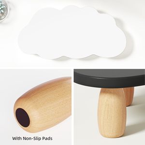 Support de moniteur en forme de nuage, blanc, 42x21x8cm, organisateur de bureau pour écran d'ordinateur - Product Image 4