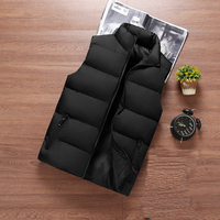 Hot Verkoop Groothandel Custom Logo Rits Winterjas Zwarte Gewatteerde Down Puffer Vest Mannen