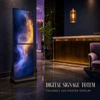 Affichage LED pliable P2.5 à succès – Totem numérique avec luminosité de 1200 cd, garantie de 2 ans et CMS basé sur le cloud