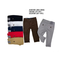 Pantalon décontracté pour garçons, printemps-automne, en coton, taille mi-haute, avec braguette boutonnée, multicolore