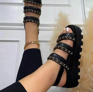 Sandalias de plataforma de moda de otoño 2023, alpargata con correa en el tobillo, zapatos cómodos de verano con punta abierta, zapatillas de exterior para mujer, sandalias - Product Image 3