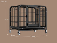 Cage pour chien en métal robuste cage pour chien à double porte chenil pour grands chiens parc pour animaux de compagnie facile à assembler avec quatre roues et plateau