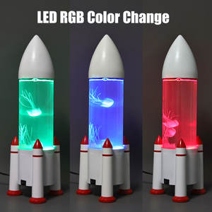 Nieuw Tafelweergave <span class=keywords><strong>Aquarium</strong></span> Gesimuleerde Jelly Fish Kids Cadeau Landschapsarchitectuur Raket Schaduw Led Levendige Kwal Lamp - Product Image 4