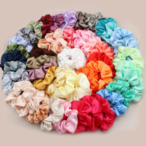 Thời Trang Tùy Chỉnh Phụ Nữ Của Phụ Tụ-56 Rắn Satin Tóc Ban Nhạc Lụa Scrunchies Số Lượng Lớn Đàn Hồi Tóc Quan Hệ Cho Cô Gái Làm Vải - Product Image 2