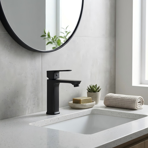 Solución Integral para Lavabos: Lavabo Moderno Individual para Baño con Grifo Monomando de Agua Fría y Caliente para Proyectos - Product Image 1