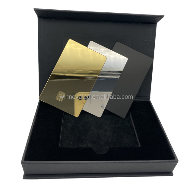Wholesale Contactless Payment Stainless Steel Dual Interface ATM Custom Blank Metal Credit Card