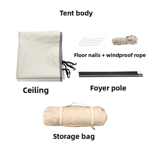 Tente de camping pliable automatique imperméable en Oxford personnalisée E-RIKE en gros pour 3-4 personnes avec auvent - Product Image 3