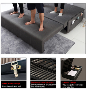 Đồ Nội Thất Phòng Ngủ Sofa Giường Hiện Đại Bằng Vải Mềm Gấp Lưu Trữ Sofa Giường Với Túi Bên - Product Image 6