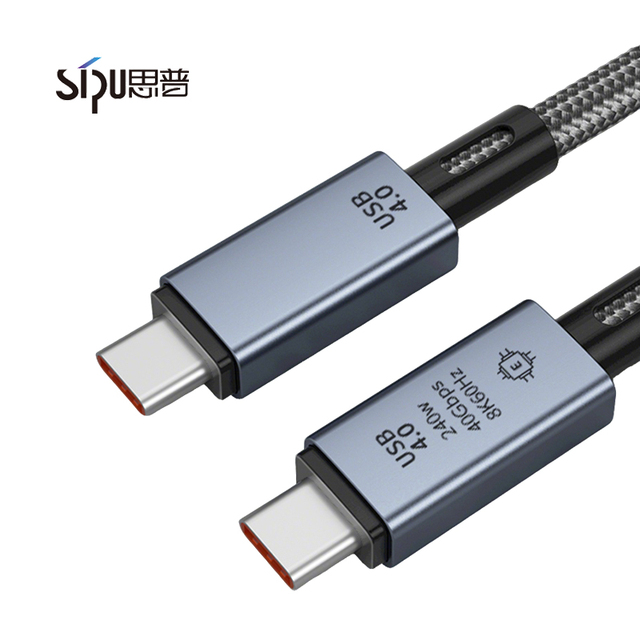 USB4 to USB4 Cable 40Gbps 240W PD Fast Charging Type C Cable 8K 60Hz Video Transfer Nylon Braided Thunderbolt 4 Cable by SIPU