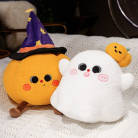 Coussin de poupée d'Halloween personnalisable en peluche, en tissu velours nuage super doux, motif citrouille et démon, pour décoration