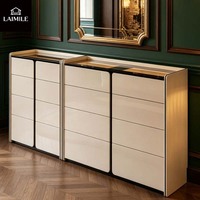 Ensemble de commodes modernes gris clair, meuble de rangement de luxe multi-tiroirs pour chambre à coucher, mobilier de villa, OEM ODM