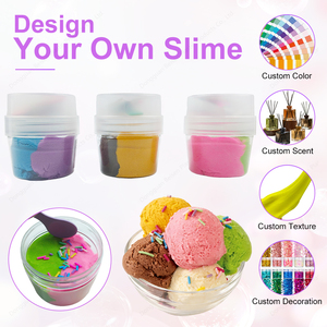 Slime Nuage Parfumé Bicolore Crème Glacée Beurre avec Vermicelles Jouet Sensoriel pour Enfants Vente en Gros OEM - Product Image 5