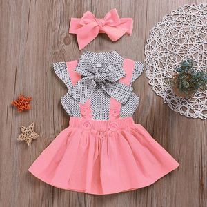 Robes d'été en coton pour enfants, filles, femmes, dames, ensembles de 2 pièces avec nœud papillon et bandeau - Product Image 2