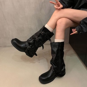 <span class=keywords><strong>Bottes</strong></span> <span class=keywords><strong>Western</strong></span> pliables à talon épais pour <span class=keywords><strong>femme</strong></span>, style slouch, à talon compensé, pour cavalier, vente en gros, collection 2026, offre spéciale - Product Image 3