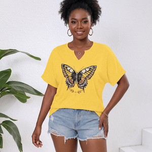 Camiseta Casual de Talla Grande para Mujer, Holgada, Ligera, Transpirable, Ecológica, Top de Verano de Media Manga, Cómoda, Pedido al por Mayor - Product Image 2