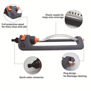 Aspersor <span class=keywords><strong>de</strong></span> <span class=keywords><strong>Riego</strong></span> Agrícola Oscilante Automático <span class=keywords><strong>de</strong></span> 17 Orificios <span class=keywords><strong>de</strong></span> Diseño Nuevo y Premium, con Transmisión <span class=keywords><strong>de</strong></span> Engranajes <span class=keywords><strong>de</strong></span> 360°, Fácil Instalación para Exteriores - Product Image 2
