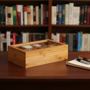 <span class=keywords><strong>Caja</strong></span> de Té de Bambú Natural de Diseño Nuevo al por Mayor, Organizador de Bolsitas de Té de Bambú con Tapa para el Hogar - Product Image 5