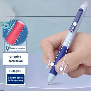 Verschiedene Farben 4er-Set 0,5mm lösch bare neutrale Stifte Einziehbarer Easy Grip Schwarz/Blau-Gel stift für Schüler Schul briefpapier - Product Image 5