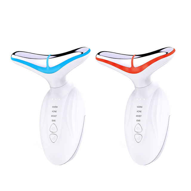 Beauty Instrument Facial Neck Lift Facial Tool V Shape Heat Vibration Skin Tighten Massager Face Neck Lifting