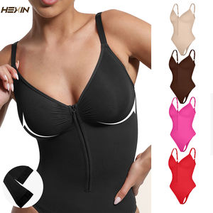 हेक्सिन थोक गहरे वी-गर्दन को कवर किया गया बम्पसूट थॉन्ग बॉडीसूट पेच दिल कॉलर फिट महिला आराम शेपवियर - Product Image 1