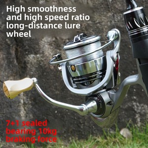Carrete de Pesca <span class=keywords><strong>Chensheng</strong></span> de Nuevo Estilo, Totalmente Metálico, Bobina Poco Profunda, Lanzamiento Largo, Relación de Engranajes Alta 5.2:1, para Mano Izquierda - Product Image 2