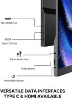 Écran tactile 15,6 pouces 125% SRGB 1080P IPS 10 points, compatible VESA, mini, pour USB C, ultra-fin, deuxième écran de voyage, 60Hz