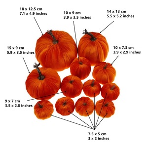 Venta al por Mayor de Calabazas de Espuma y Terciopelo Hechas a Mano, Duraderas, para Decoración de Bodas, Acción de Gracias y Otoño - Product Image 4