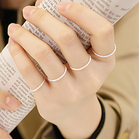 Bagues minimalistes fines et simples pour femmes, argent sterling 925, bague tendance pour filles, bijoux de créateur, vente en gros