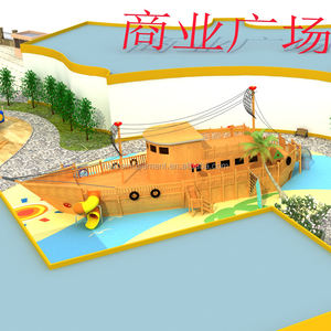 Fai da te Avventura Commerciale Parco Giochi In Legno Nave Pirata Parco Giochi Per Bambini All'aperto Parco Commerciale Grande <span class=keywords><strong>Playset</strong></span> - Product Image 3