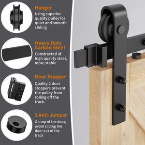 WEKIS Kits de Herrajes para Puertas Correderas de Granero de Acero al Carbono Moderno de Alta Calidad, Personalizados M00002, Herrajes para Puertas Correderas de Granero para Dormitorio y Exteriores - Product Image 2